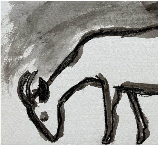 Grazing Goat I by Lizbeth Holstein