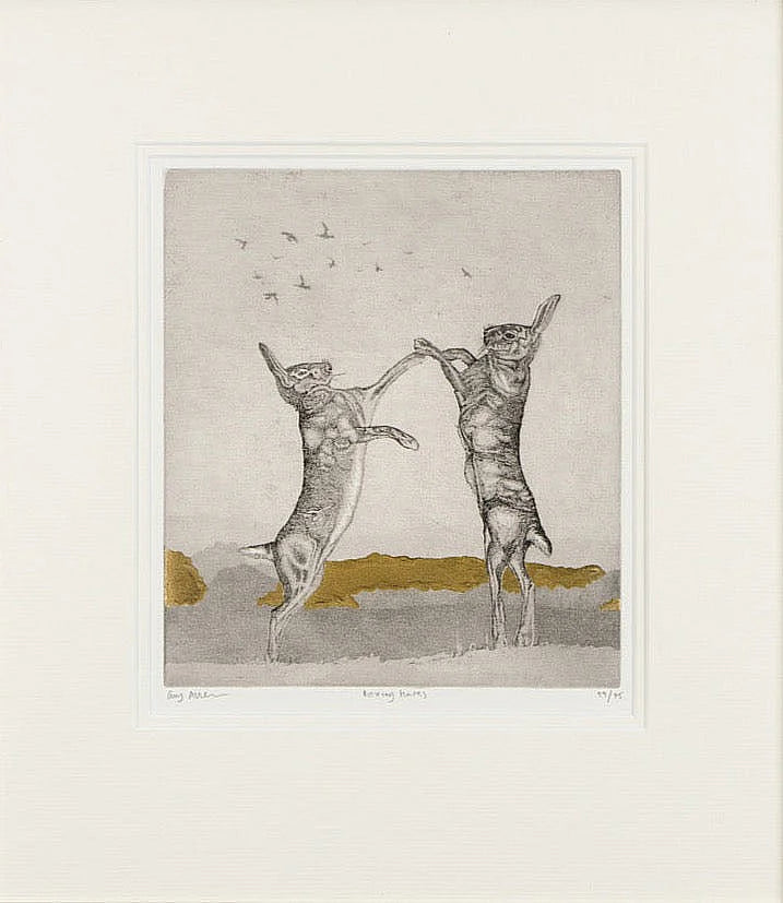 'Boxing Hares' by Guy Allen
