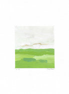 11:10 by Sally Newton. Abstract art piece with green and white colors on a white background.