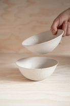 2 breakfast bowls in 'Swallow' by ceramicist Charlie Maw