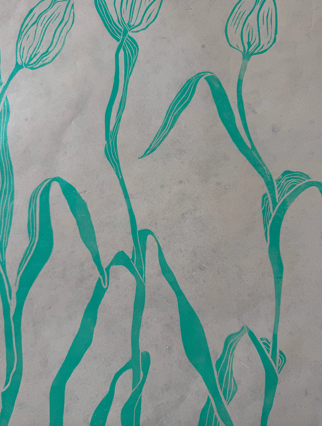 Dancing Tulips II - Green by Henny Tate