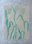 Dancing Tulips II - Green by Henny Tate