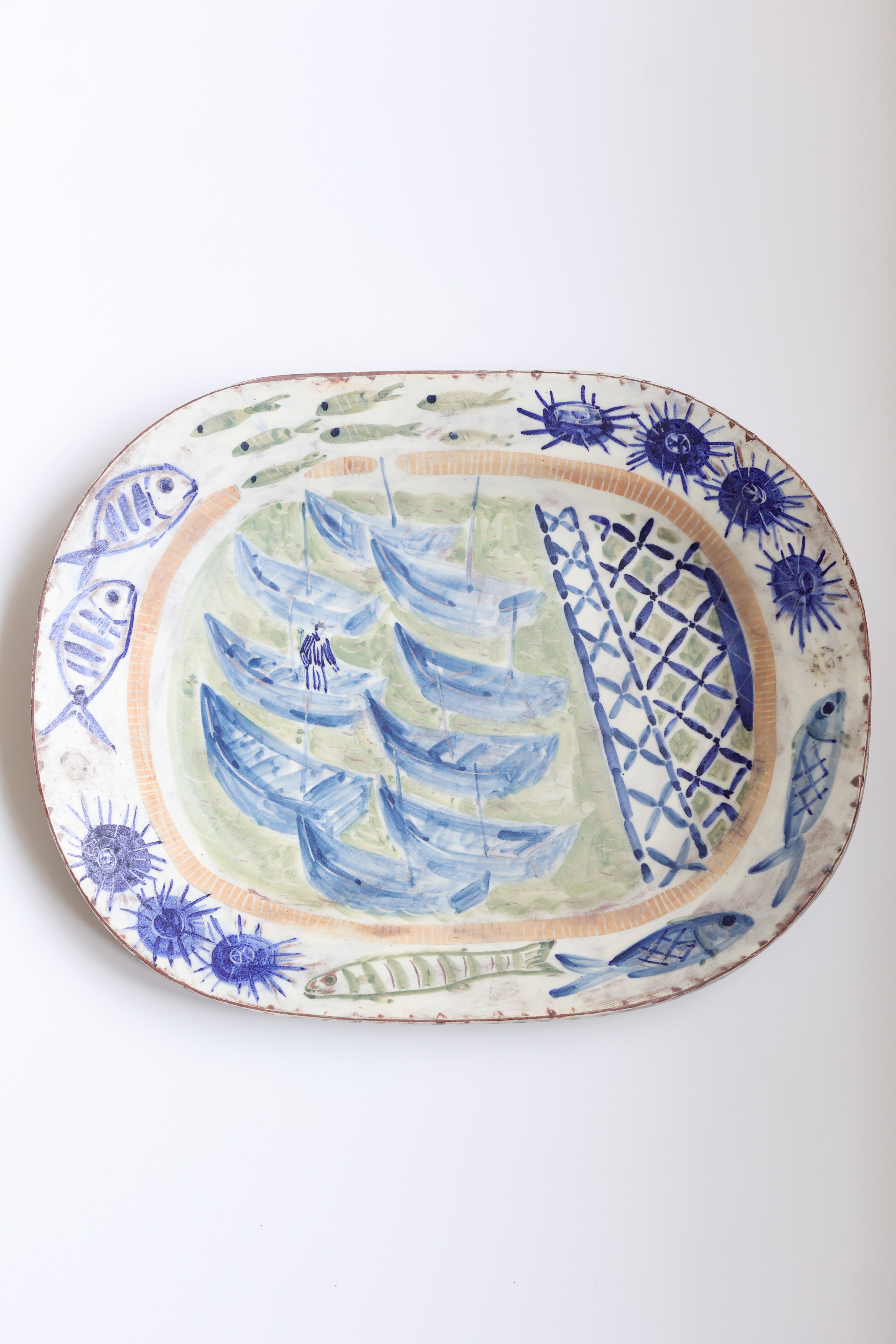 Fishing Boats Essaouira  Platter by Linzi West