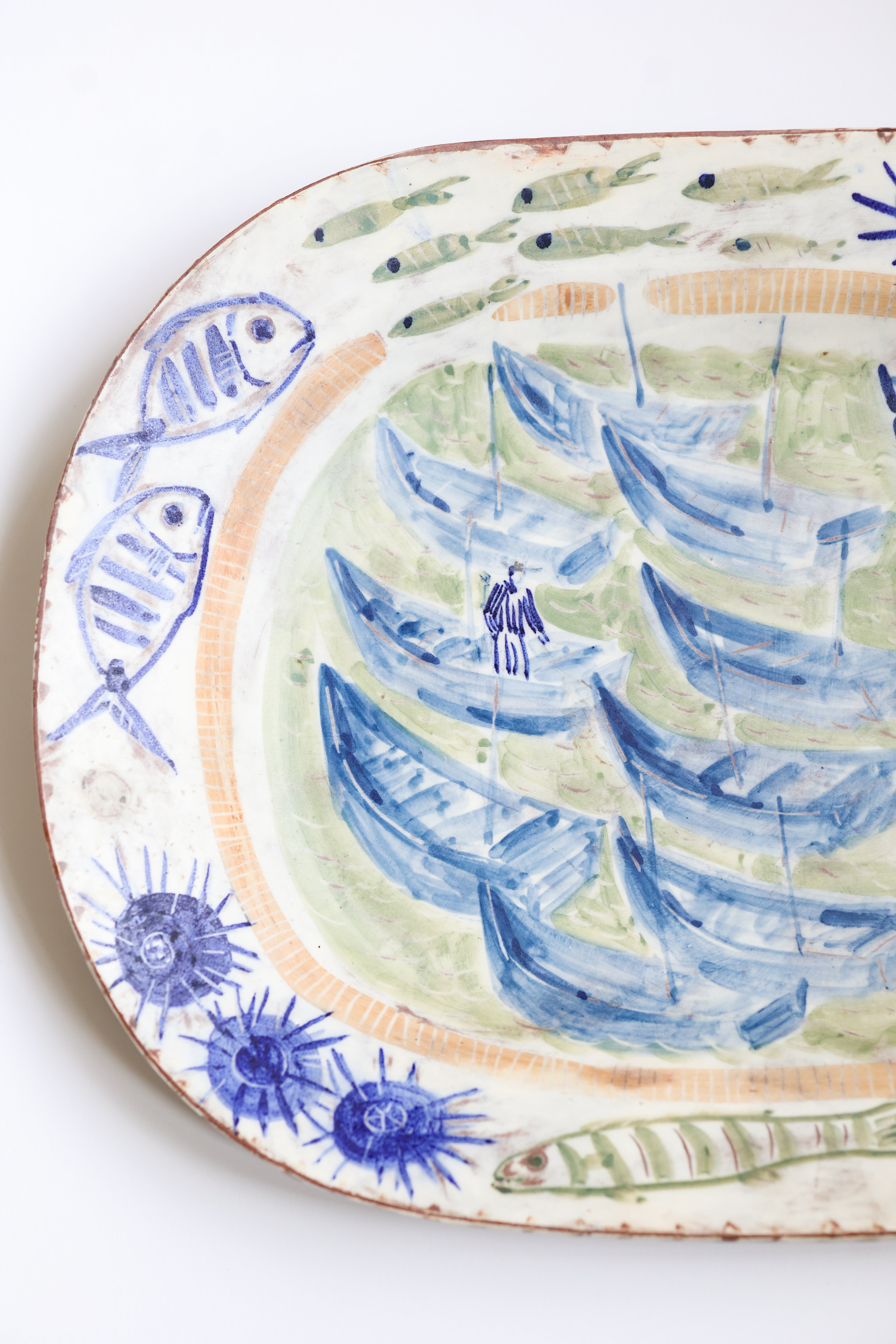 Fishing Boats Essaouira  Platter by Linzi West