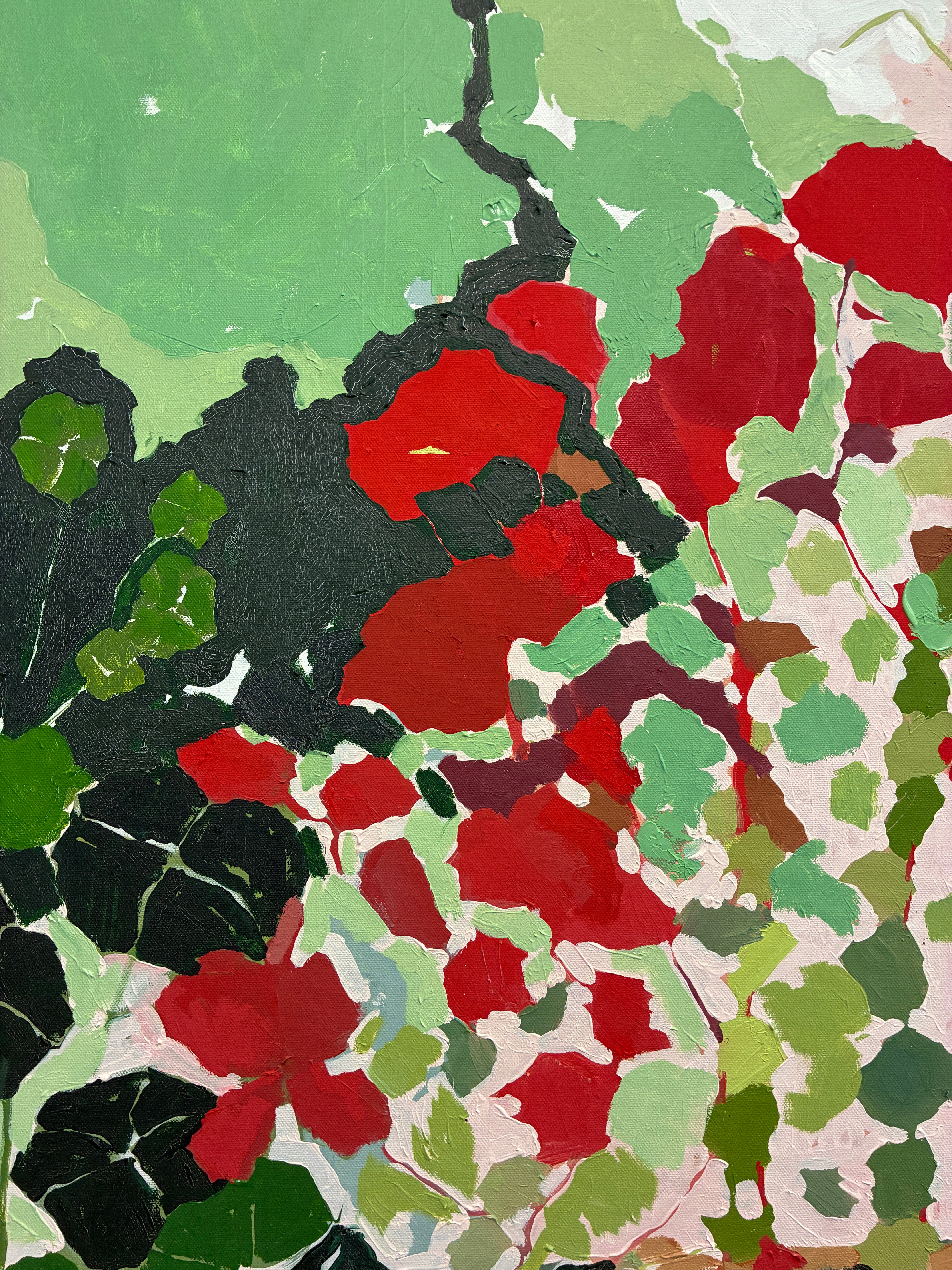 Geraniums and Daffodils by Sally Newton