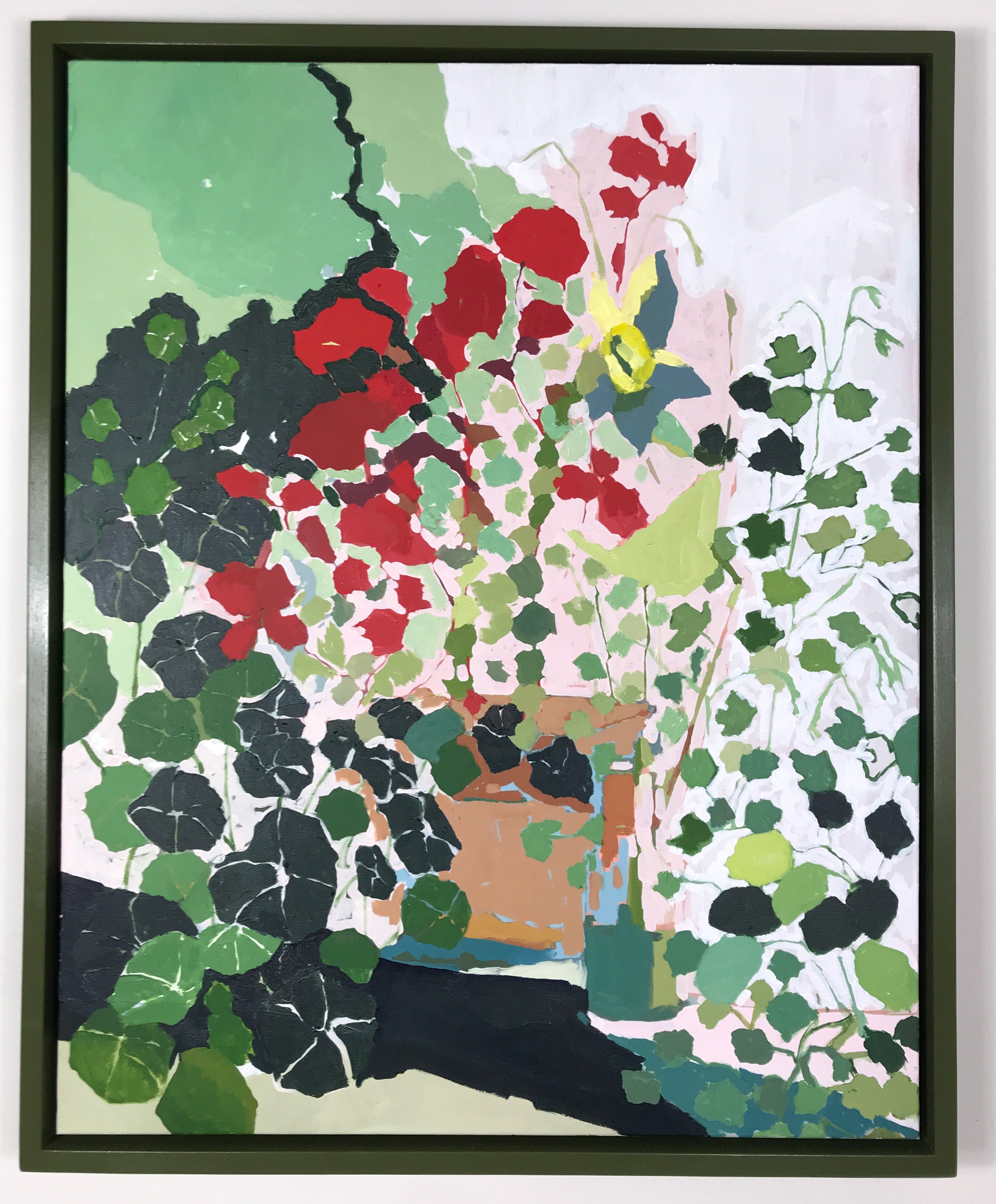Geraniums and Daffodils by Sally Newton