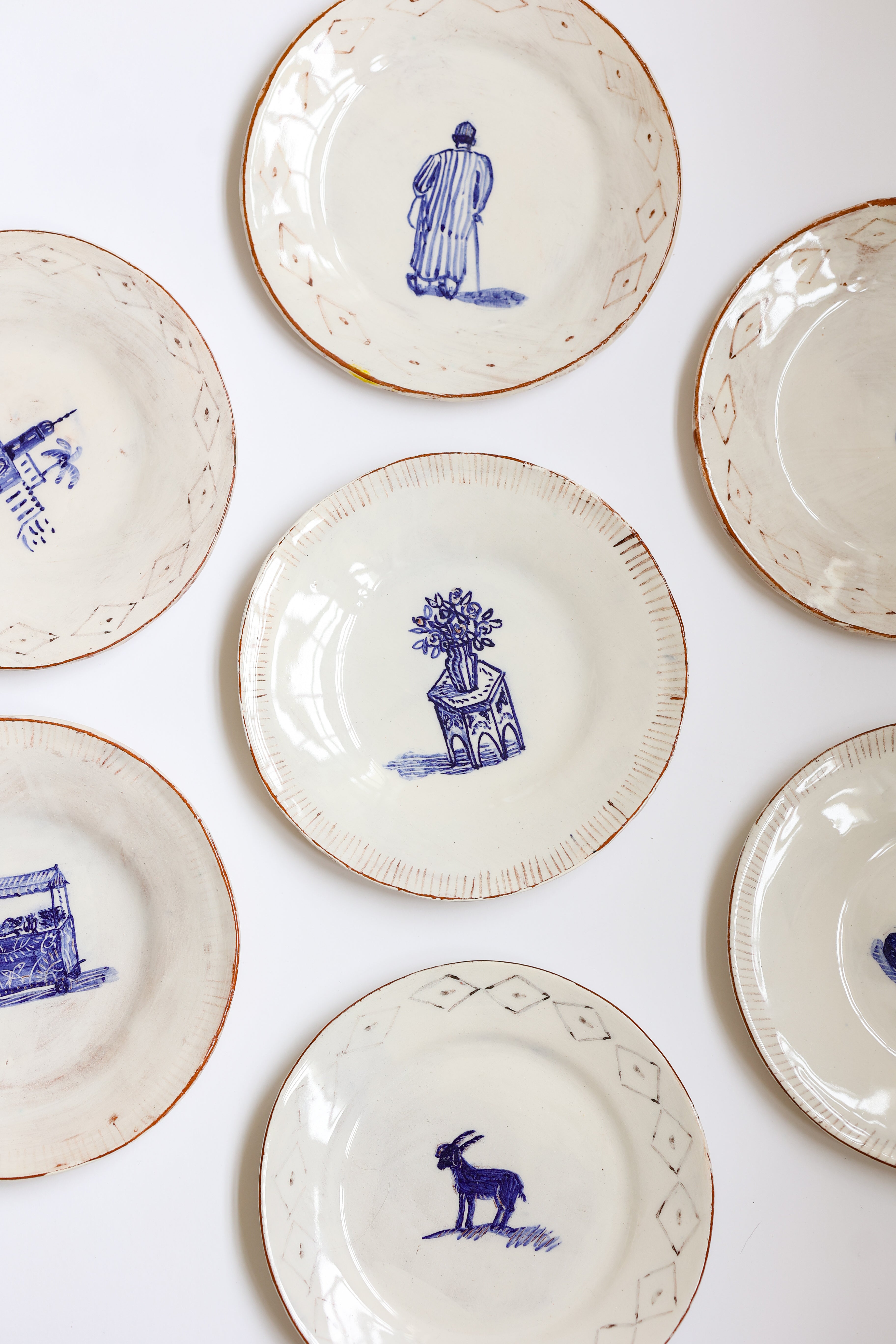 Morrocan Inspired Tea Plate - Flower Vase by Linzi West 