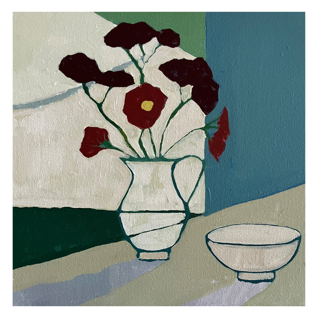 Studio flowers and vase by Sally Newton