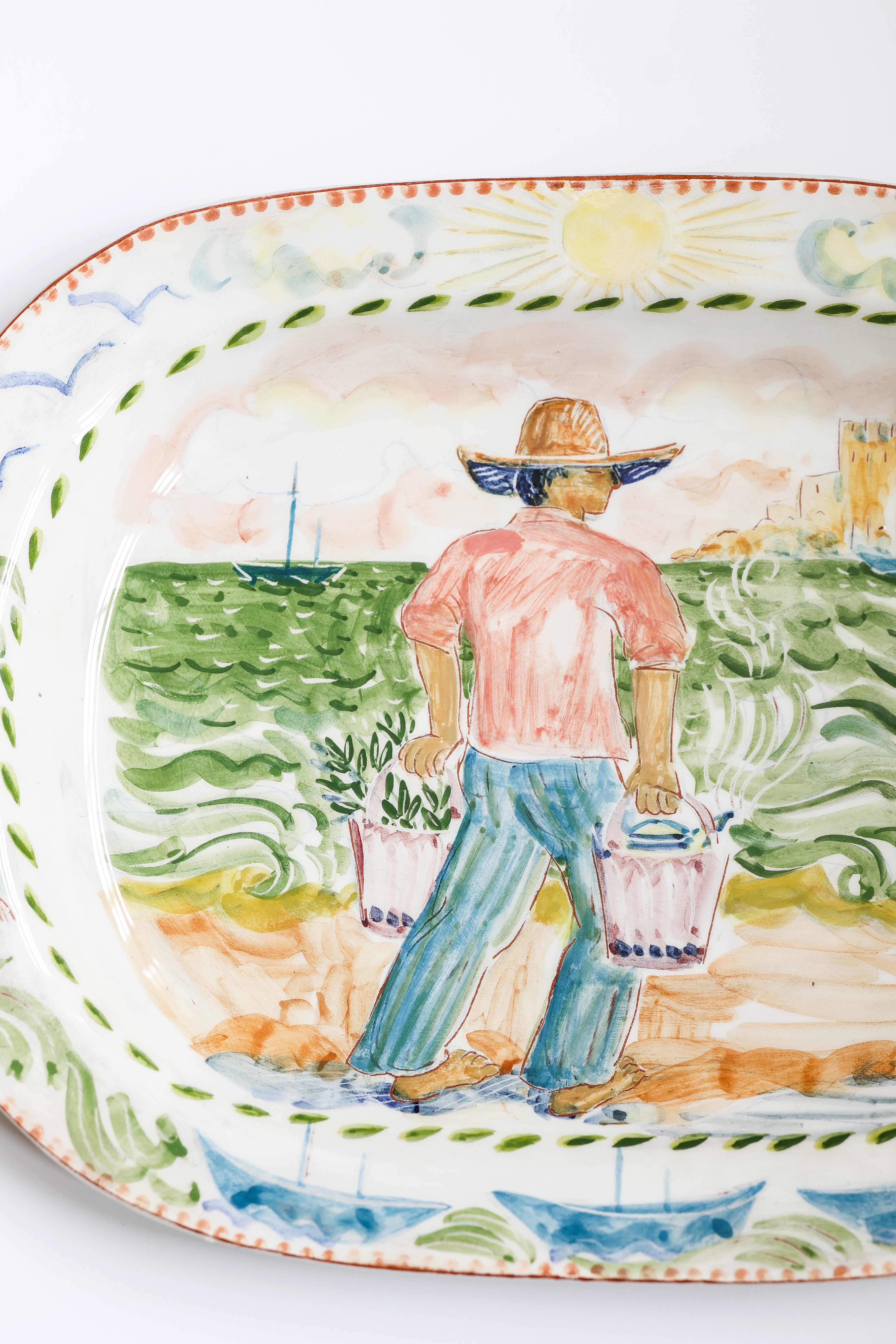 The Mint Tea Seller Essaouira  Platter by Linzi West