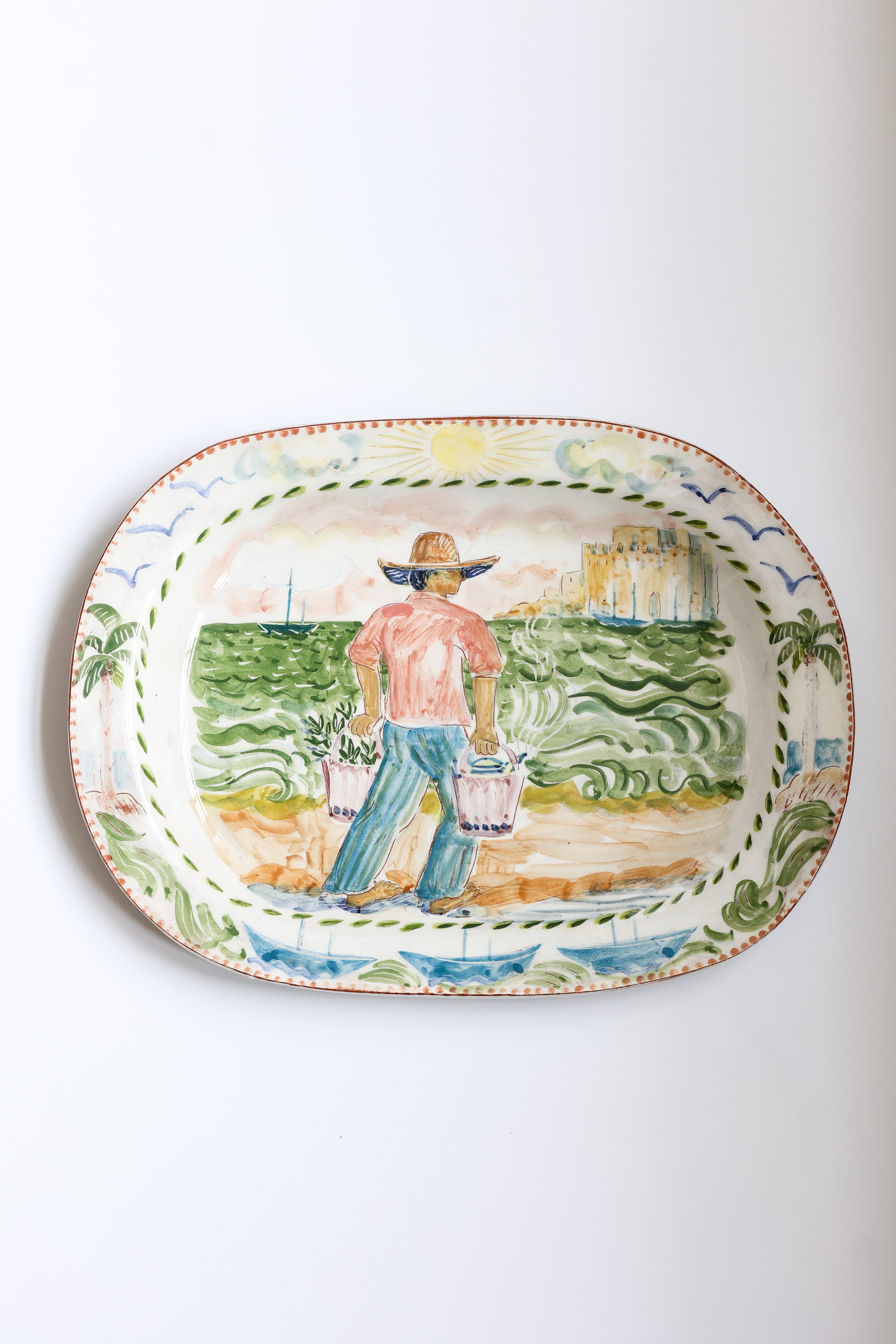 The Mint Tea Seller Essaouira  Platter by Linzi West