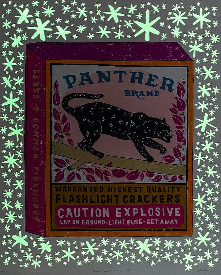 Giant Panther on the Prowl glowing by Charlotte Farmer