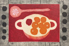 Marmalade by Lizzie Wheeler depicting a framed Illustration of a bowl with oranges and a spoon on a red background