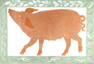 Marmalade Tamworth by Lizzie Wheeler depicting a pig with a decorative border on a white background