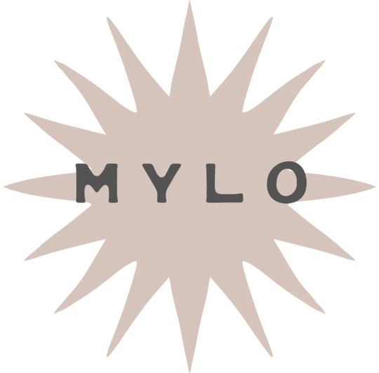 Mylo logo in mushroom with charcoal font